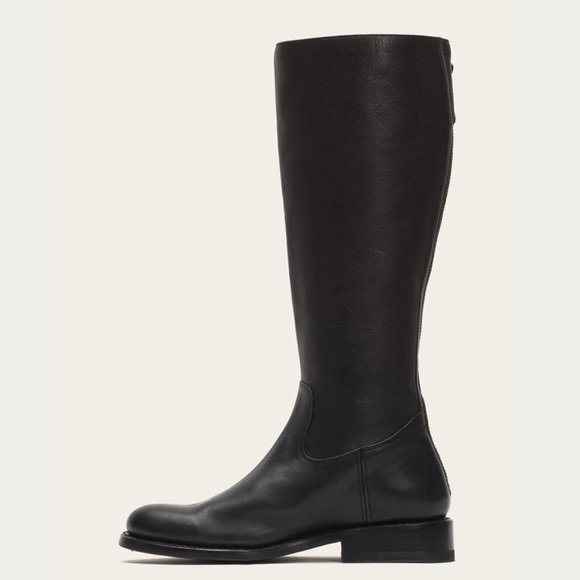 Frye Jayden Buckle BackZip Black Leather Tall Knee High Fall